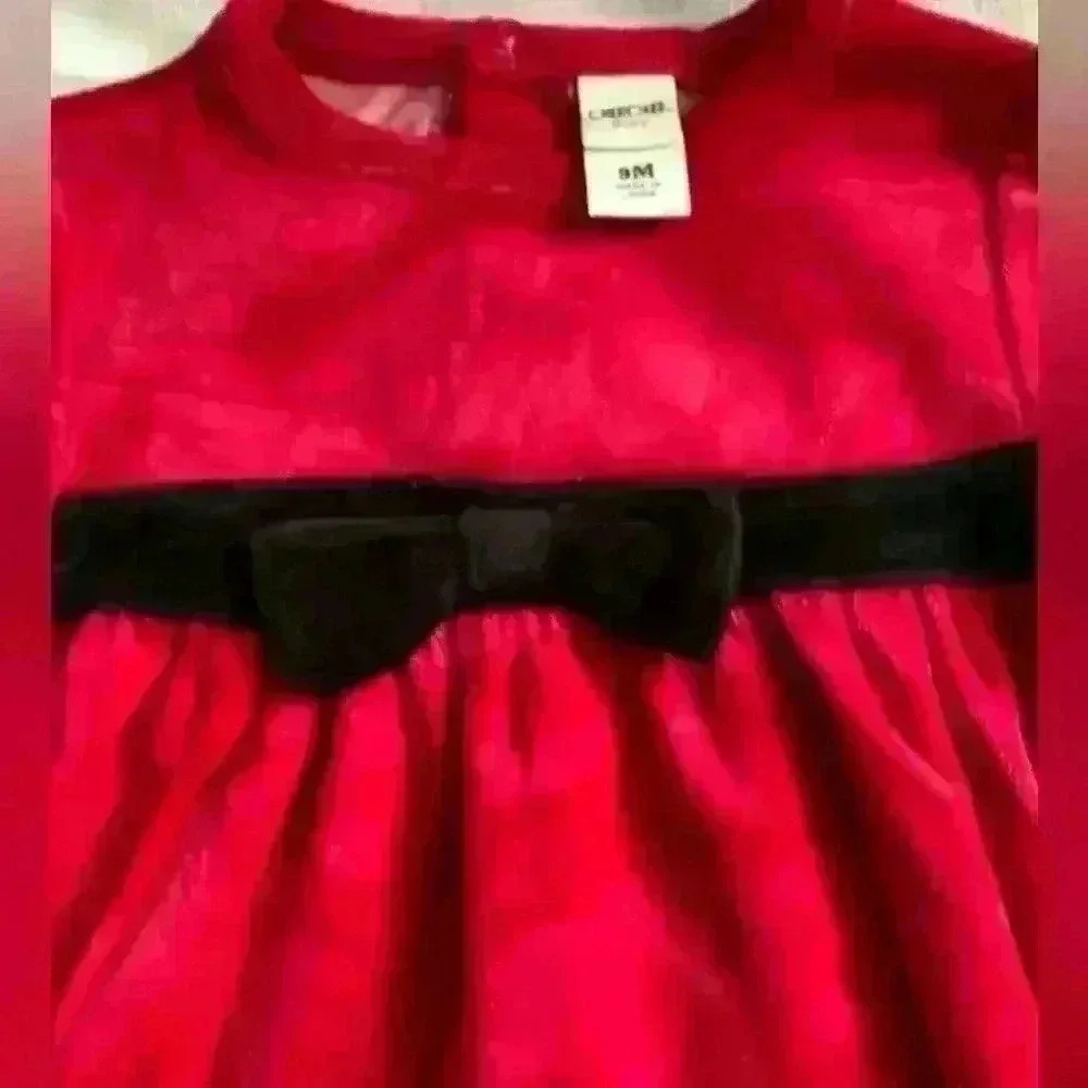 Baby Girl Velvet Christmas/ Santa Dress, 9 Months - Picture 7 of 8